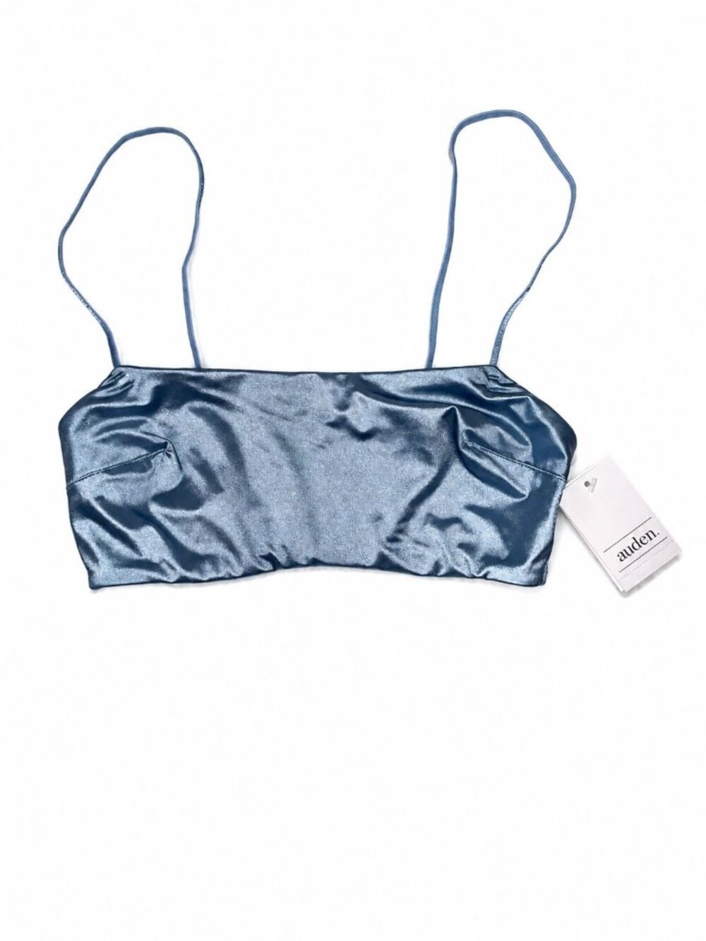 Auden size XS  Satin Unlined Scoop Bralette - Light Blue NEW